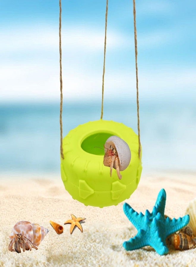 MAGNEECH Colours Hermit Crab Tire Swing,Suction Cup Hook Climbing Toy,Hermit Crab Terrarium Accessories - A Must-Have for Any Reptile Amphibian Small Aquatic Animals Lover(Yellow) - Image 1
